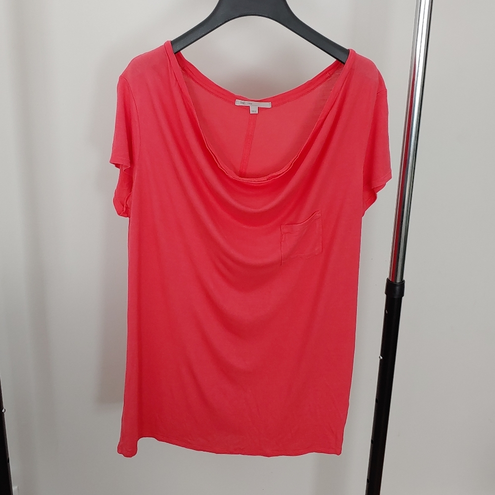 Gap Salmon Pink Scoop Neck Shirt with pocket
